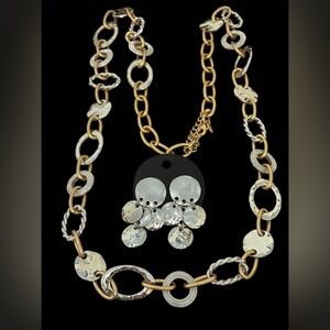Elegant Gold and Silver Chain Necklace Set